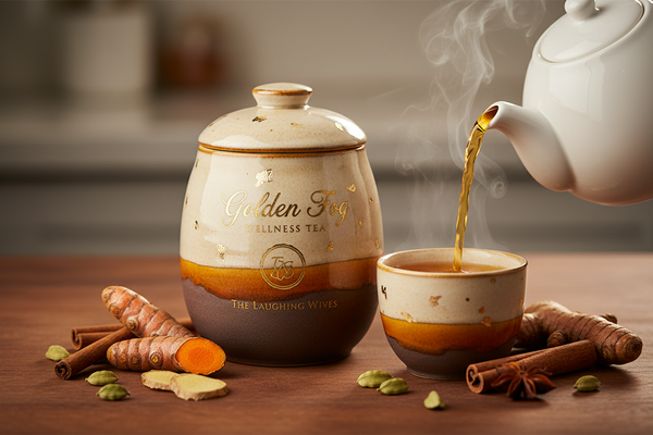 Professional Golden Fog Wellness Tea Hero Banner